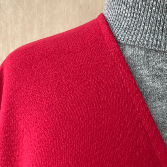 Red Italian Pure Wool Cape Coat - Picture 6 of 6